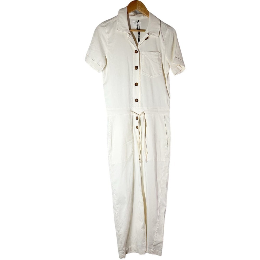 Sezane Bennie Ecru Jumpsuit Size Medium